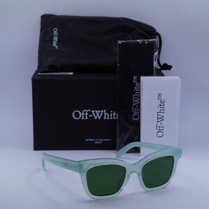 Off-White OERI143 LINCOLN 5355 Square Sunglasses – Transparent Sage/Green